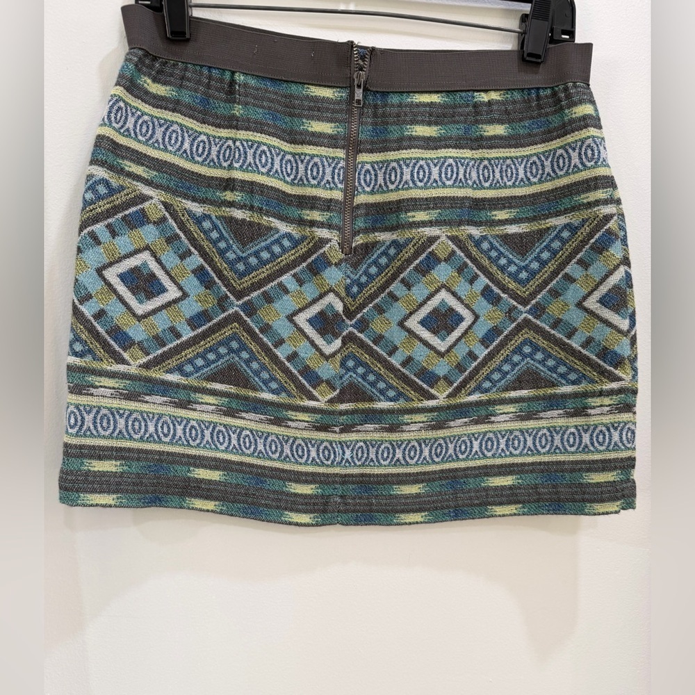 American Eagle Size 4 Outfitters Geometric Pencil Skirt in Blue and Green - Picture 2 of 6